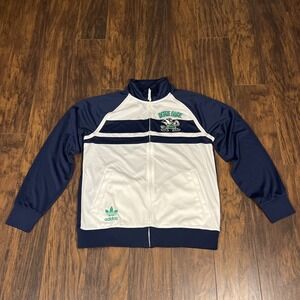 Adidas Notre Dame Fighting Irish Trefoil Blue Full Zip Track Jacket Men's L